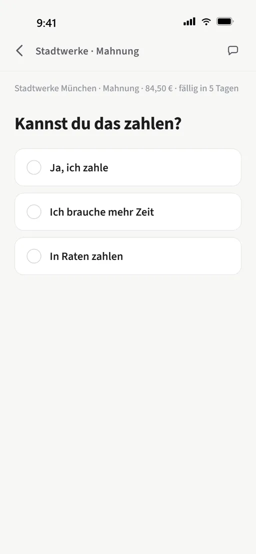 Postruhe bereitet Antwort und Zahlung vor